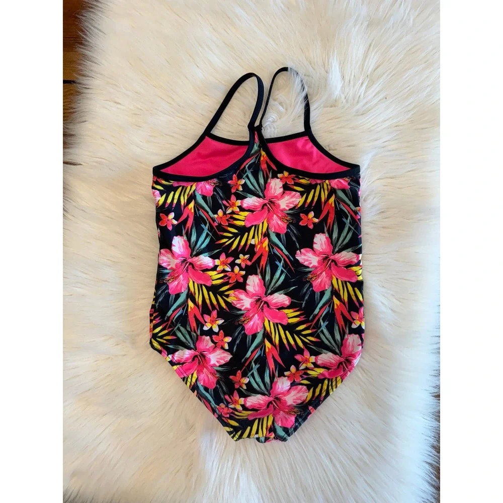 Hurley‎ Girls floral Hawaiian swim one piece 5/6 size EUC